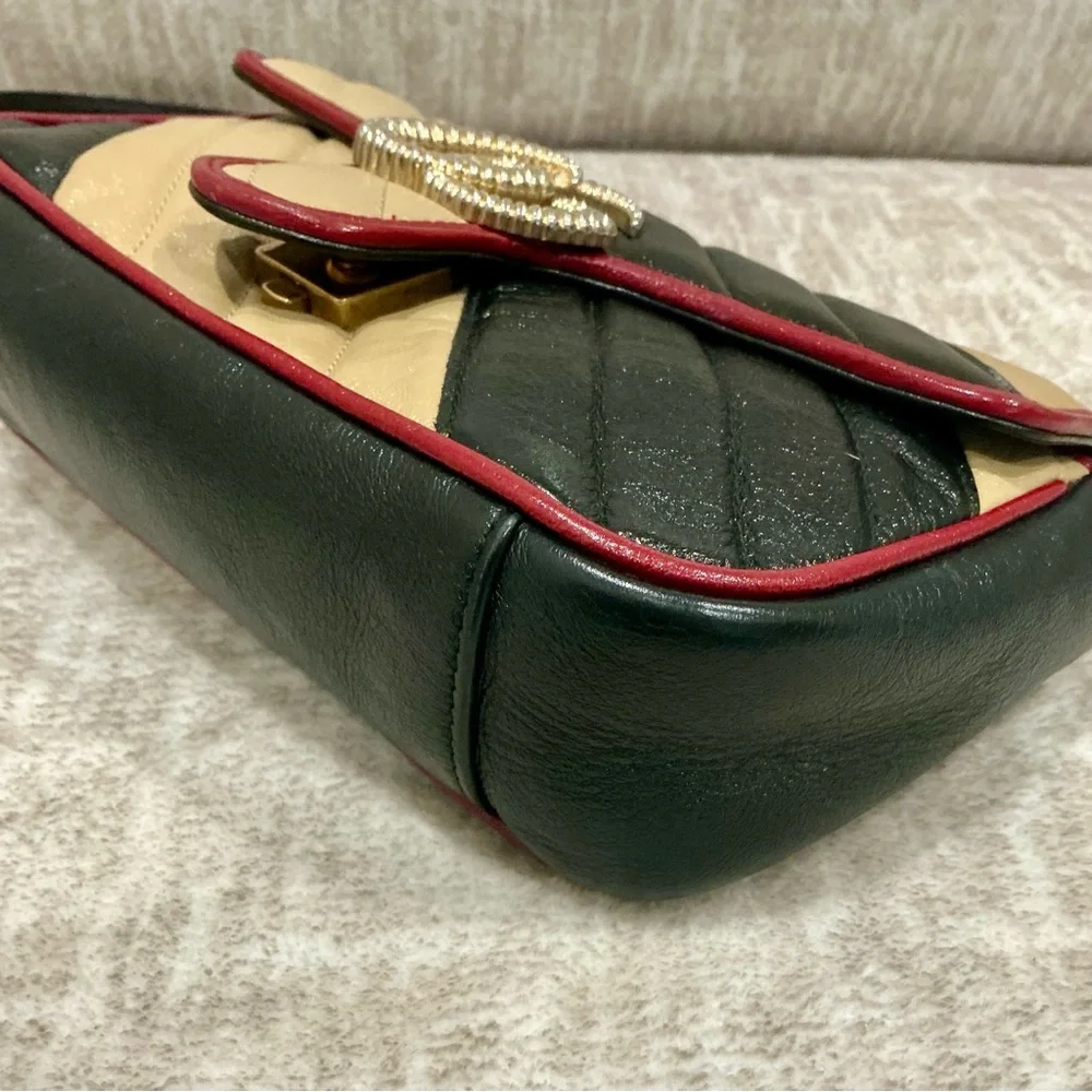 ✨💎RARE💎✨GUCCI Marmont Multicolor Leather Flap Chain Bag w/Dusty and Gift! - Picture 5 of 14